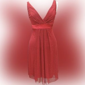 Medium Ruby Rox Size Small Red Sparkle Shiny Sleeveless Knee Length Dress